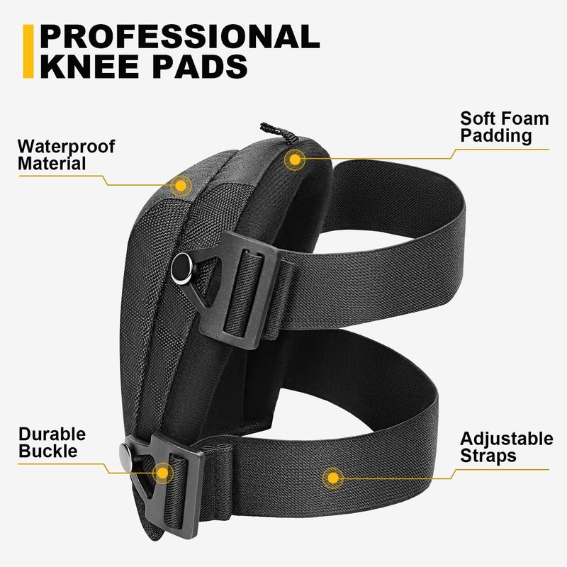 WINHUNT Lightweight Foam Knee Pads for Men - Non-Slip Thick Soft Padding, Strong Straps, Easy-Fix Clips - Perfect Knee Pads for Flooring, Gardening - Image 2